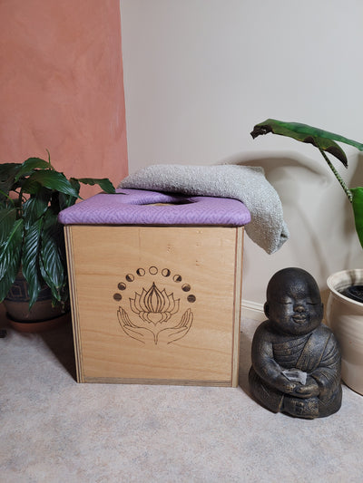 Yoni Steam Throne (Padded - Lavender), sealed with Organic Tung Oil
